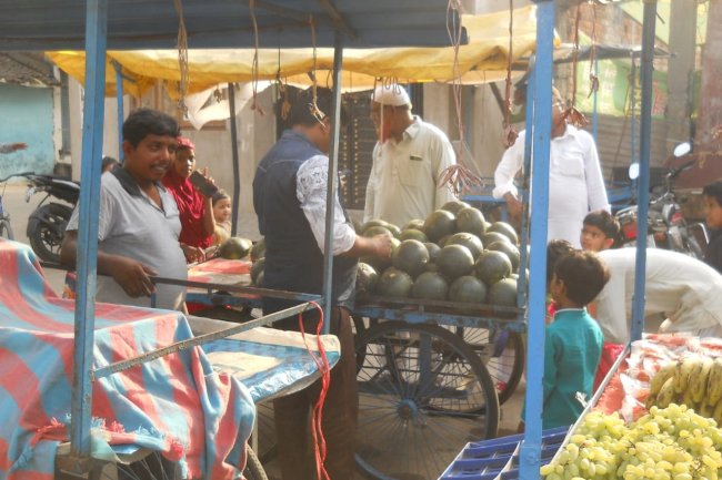 पिता की याद में तरबूज वितरण 