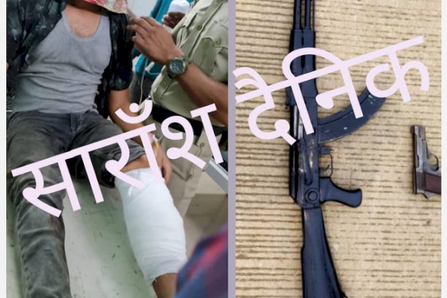 पुलिस मुठभेड में एक घायल एके 47 और पिस्टल जब्त
