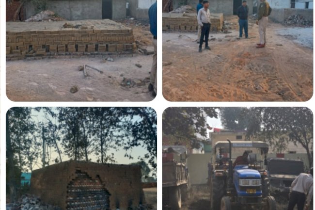 अवैध ईंट निर्माण और रेत परिवहन पर प्रशासन की सख्त कार्रवाई
