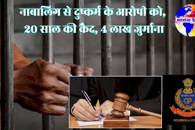 नाबालिग से यौन शोषण करनेवाले‌‌‌ को 20 साल की सजा चार लाख का जुर्माना