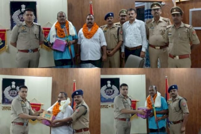 अवकाश प्राप्त दो पुलिस कर्मियों की ससम्मान विदाई