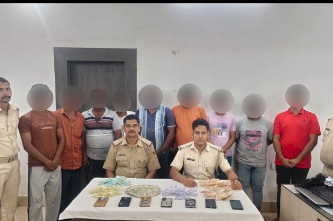 पुलिस की जुए पर बड़ी कार्यवाही 9 गिरफ्तार 